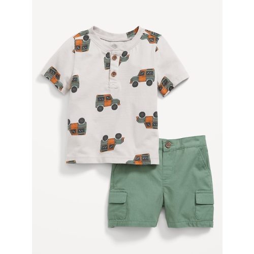Short-Sleeve Henley T-Shirt & Cargo Shorts for Baby