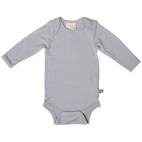 KYTE BABY Unisex Long Sleeve Bodysuit, Rayon Made From Bamboo (0-3 Months, Storm)