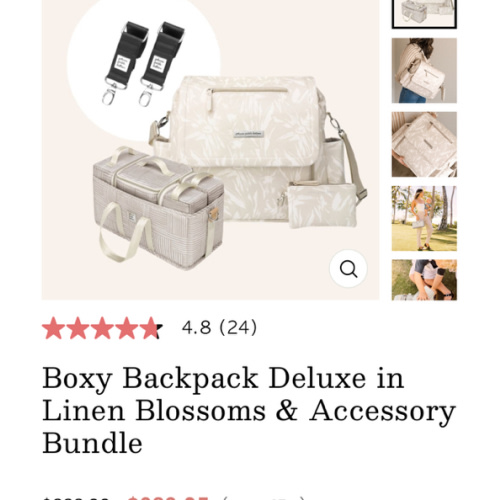 Boxy Backpack Deluxe in Linen Blossoms & Accessory Bundle