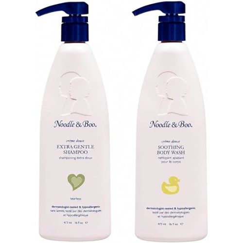 Noodle & Boo Shampoo + Body Wash Essentials, 2-Piece Baby Bath Set, 16 Oz