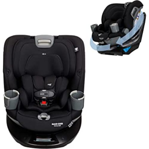 Maxi-Cosi Emme 360 Car Seat: Rotating Car Seat 360, All-in-One Convertible, Car Seat 360 Rotation, Swivel Car Seat in Midnight Black