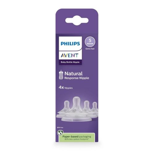 Philips Avent Natural Response Nipples - Extra Fast Flow - Flow 5 - 4pk