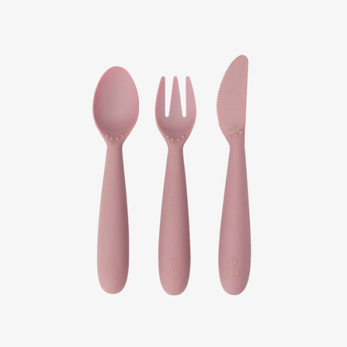 Happy Utensils by ezpz / Sensory Silicone Fork, Knife & Spoon for Kids