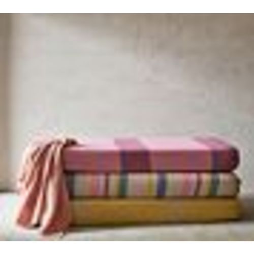Colorful Stripe Cotton Linen Crib Sheet