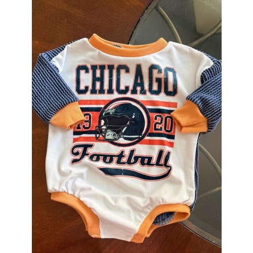 Chicago Football Bubble Romper With Snaps| bubble romper | newborn baby outfit | baby outfit | bears football baby outfit