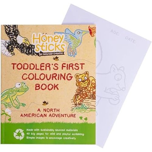 Honeysticks My First Coloring Book for Toddlers 1-3, Large Cute and Simple Images, 40 Pages, Fun and Educational Preschool Coloring Book for Kids Ages 2-4