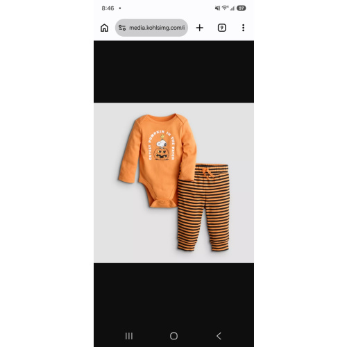 Baby Jumping Beans® 2-Piece Long Sleeve Snoopy Halloween Bodysuit & Pants Set