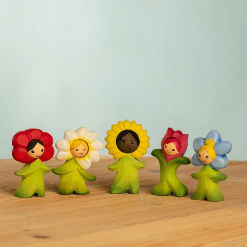 Handmade Flower Children Characters Figurines | Magic Wooden Toys for Imaginative Play | Eco-Friendly Waldorf Inspired