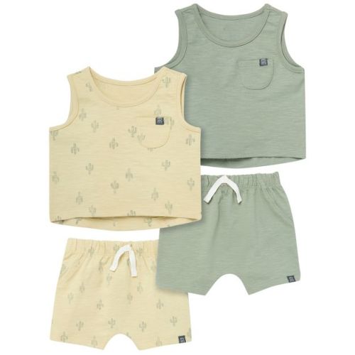 Modern Moments™ by Gerber Baby Boys' 4-Piece Sleeveless Shirt and Shorts Set