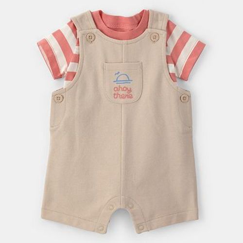 Baby Carter's 2-pc. Boat Striped Overall & T-Shirt Set