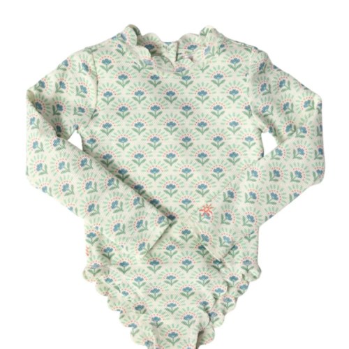 girls isabella scallop rashguard swimsuit