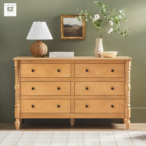 Walker Edison Easy Assembly 6-Drawer Dresser with Wood-Turning Details
