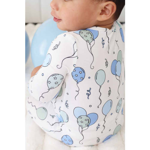 Party Time Zipper Footie | Blue