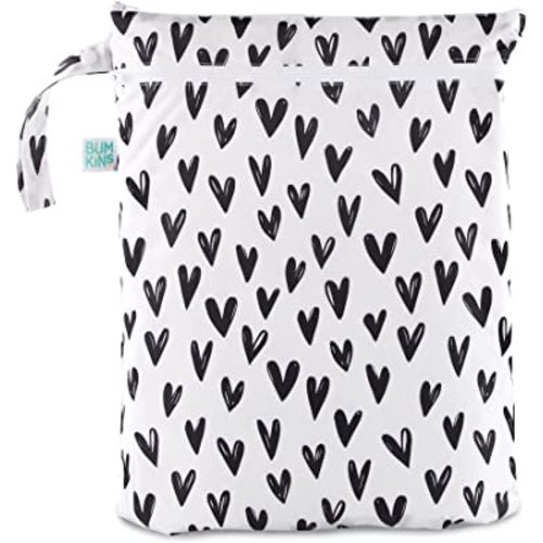 Bumkins Waterproof Wet Dry Bags for Baby, Travel, Swimsuit, Cloth Diapers, Pump Parts, Gym Clothes, Toiletries, Strap to Stroller, Zipper Reusable Bag, Packing Pouch