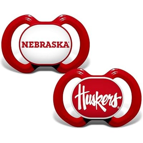 Baby Fanatic Baby Pacifier 2-Pack - NCAA Nebraska Cornhuskers, Officially Licensed, Orthodontic