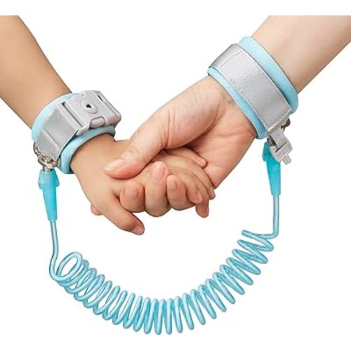PandaEar Anti Lost Wrist Link, Toddler Harness Walking Leash Safety Child Wristband Leashes for Babies Kids -Blue