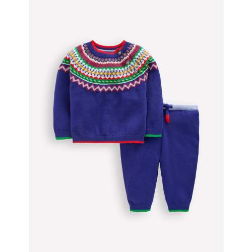 Knitted Play Set-Sapphire Blue Fair Isle