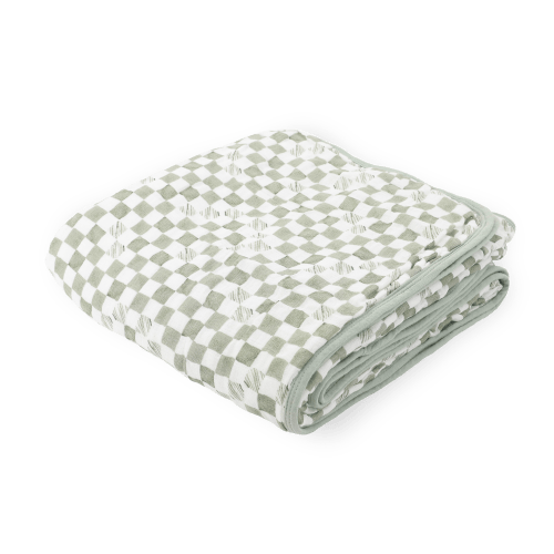 Original Organic Cotton Muslin Quilt - Green Checker