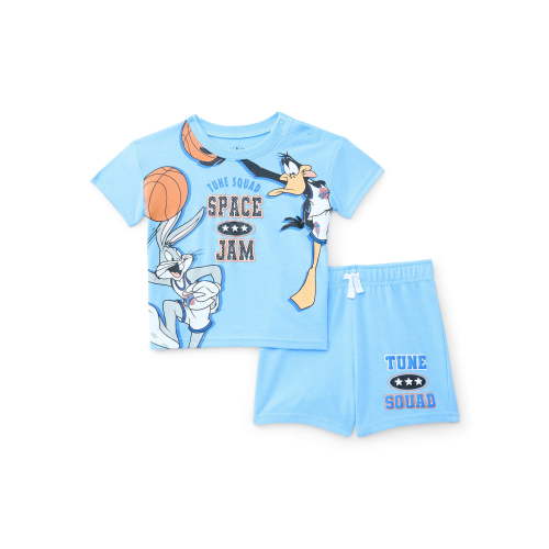 Looney Tunes Baby Boys Short Sleeve Graphic Tee and Shorts Set, 2-Piece, Sizes 0/3M-24M