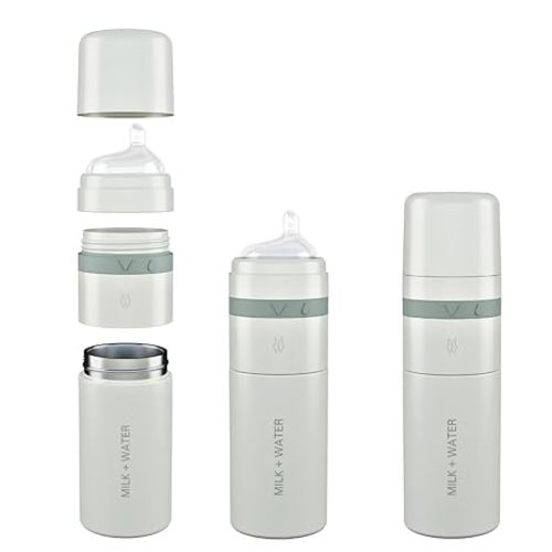MILK & WATER Stainless Steel All-in-One Baby Bottle with Anti Colic Nipple