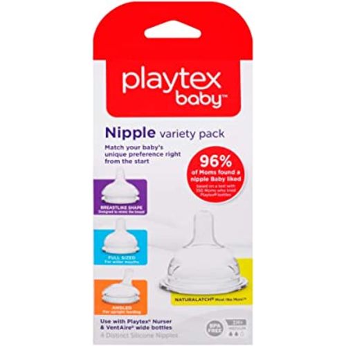 Playtex Nipple Variety Kit, Medium Flow, 4-Count