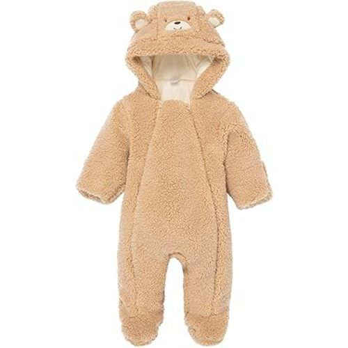 Little Me Clothes for Baby Boys' and Girls' Quilted Velour Pram Fall Winter Snowsuit with Fold-Over Mitts, 3 to 9 Months