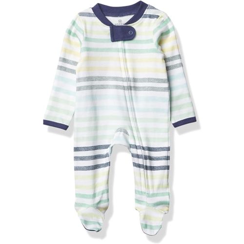 HonestBaby Baby Boys' Sleep & Play Footed One-piece Pajama Sleeper 100% Organic Cotton, Baby Boys