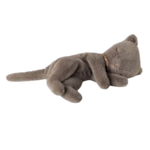 Plush Sleeping Kitten - Grey or Peach