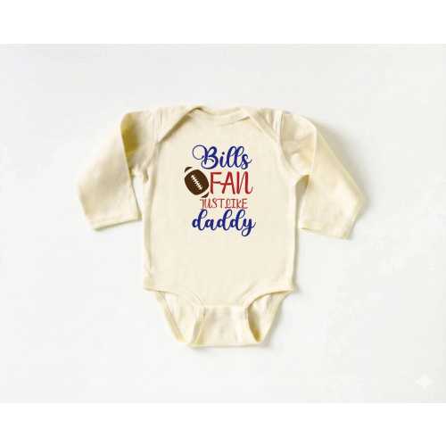 Bills Fan Baby Bodysuit, Football Game Day Infant Onesie®, Natural Cotton Gift