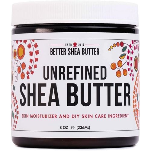 Raw Shea Butter - 100% Pure African Shea Butter for Hair and Body | Unrefined Moisturizer for Dry Skin, DIY Lip Balm, Body Butter, Lotion Bar, and Soap - 8 oz Jar