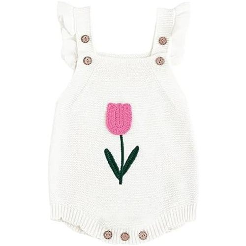 Simplee kids Baby Girls Sunflower Knit Rompers Knit Clothes for Newborn Baby Girls