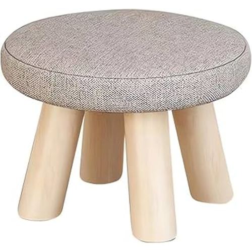 Modern Wooden Footstool with Fabric Seat, 26 x 26 x 17 cm, 100 kg Capacity, Grey/Blue Ottomans A266 (Y Grey) : Amazon.com.au: Home