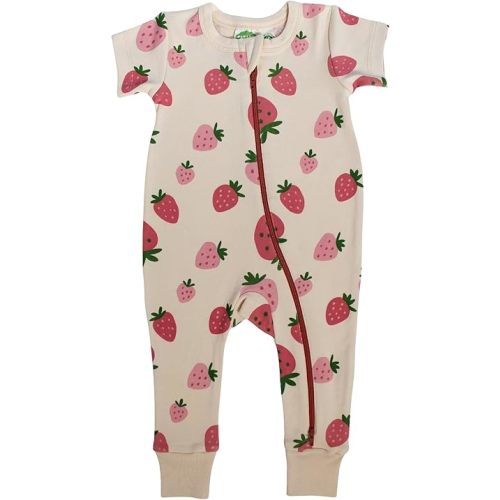 PARADE Organic Signature Print '2-Way' Zip Romper - Short Sleeve