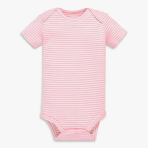 Clearance organic short sleeve babysuit in mini stripe | Primary.com