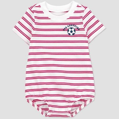 Carter's Just One You® Baby Boys' Striped USA Bubble Romper - White/Red 9M