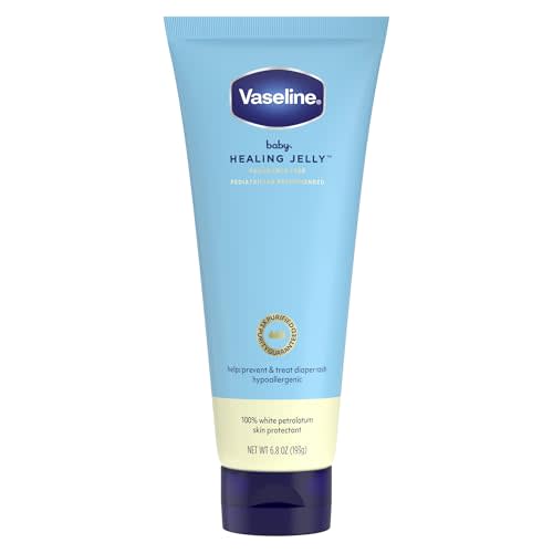 Vaseline Baby Healing Jelly 100% White Petrolatum Skin Protectant 1 ct for Preventing & Treating Diaper Rash, with a Hypoallergenic, Pediatrician-Recommended Formula, 6.8 OZ