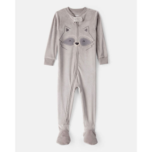 Baby Boy Raccoon DreamPlush Long-Sleeve Snug Fit 1-Piece Pajamas - Grey - Carter's | Carter's