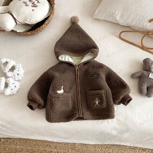 Baby Embroidered Cartoon Hooded Outerwear