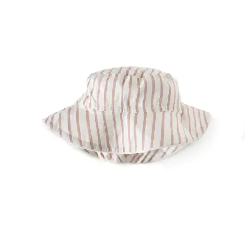 Bucket Hat (Stripes Away Peony; 6-12M) | Pehr