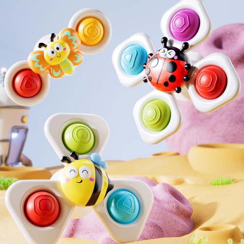 1 Packs Suction Cup Spinning Toys Set, Rotating Educational Sensory Fidget Toys , Stress Relief Desk Toys for Adults, Bath & Tabletop Focus Fidget Spinner for Office Classroom