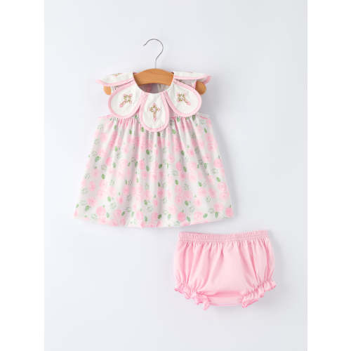 Petal Peter Pan Collar Christ Bishop Christening Baby Girls Bloomer Se – Rylee Faith Designs