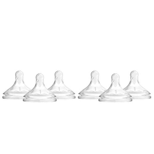 Dr. Brown's Natural Flow Level 1 Wide-Neck Baby Bottle Silicone Nipple, Slow Flow, 0m+, 100% Silicone Bottle Nipple, 6-Pack - Walmart.ca