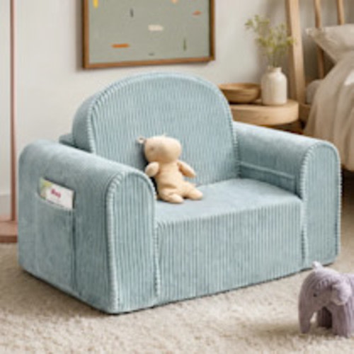 Tiny Land GentleSnug Corduroy Kid Chair - Soft Teal