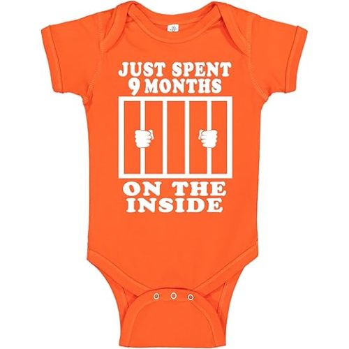 Reaxion Funny Cute Baby Boy Girl Handmade Clothes Infant Just Spent 9 Months On The Inside Bodysuits