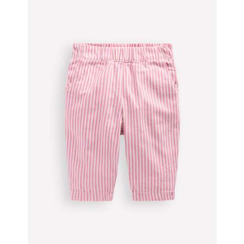 Cotton Pull-on Trousers-Pink Stripe