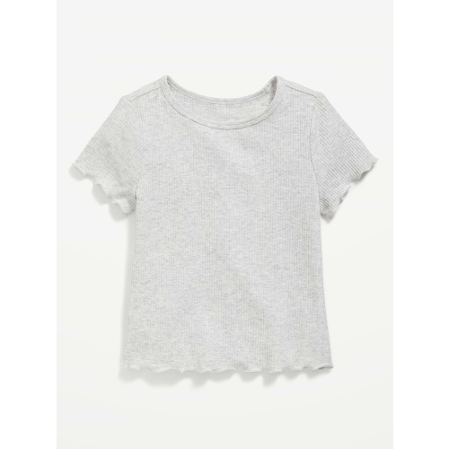 Short-Sleeve Lettuce-Edge T-Shirt for Toddler Girls