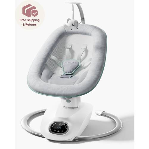 Momcozy CocoSway 3D-Motion Electric Baby Swing | 180°Rotatable Seat