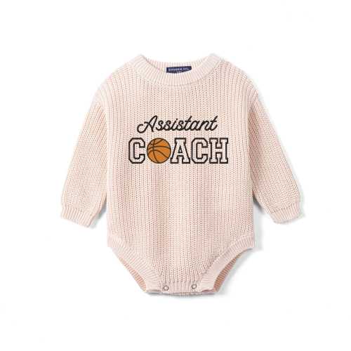 Assistant Coach Baby Romper, Personalized Basketball Baby Outfit, Embroidered Game Day Basketball Romper, Newest Basketball Fan Clothes
