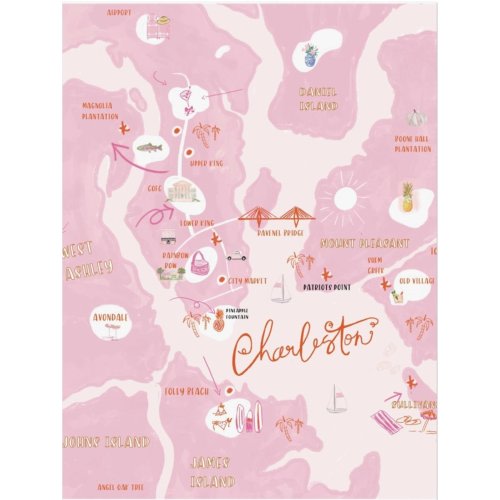 CHARLESTON MAP - Art Print