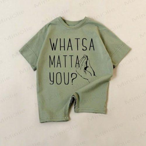 WHATSA MATTA YOU Baby Italian Green Romper